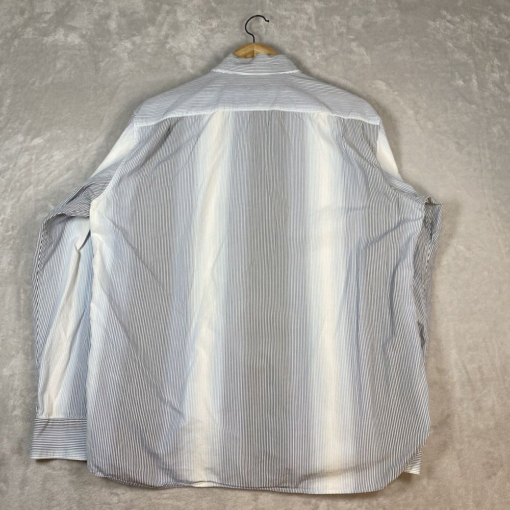 Michael Kors Men's‎ Adult Sz L Button Shirt Long Sleeve Striped Blue/Wht Striped - Picture 8 of 8